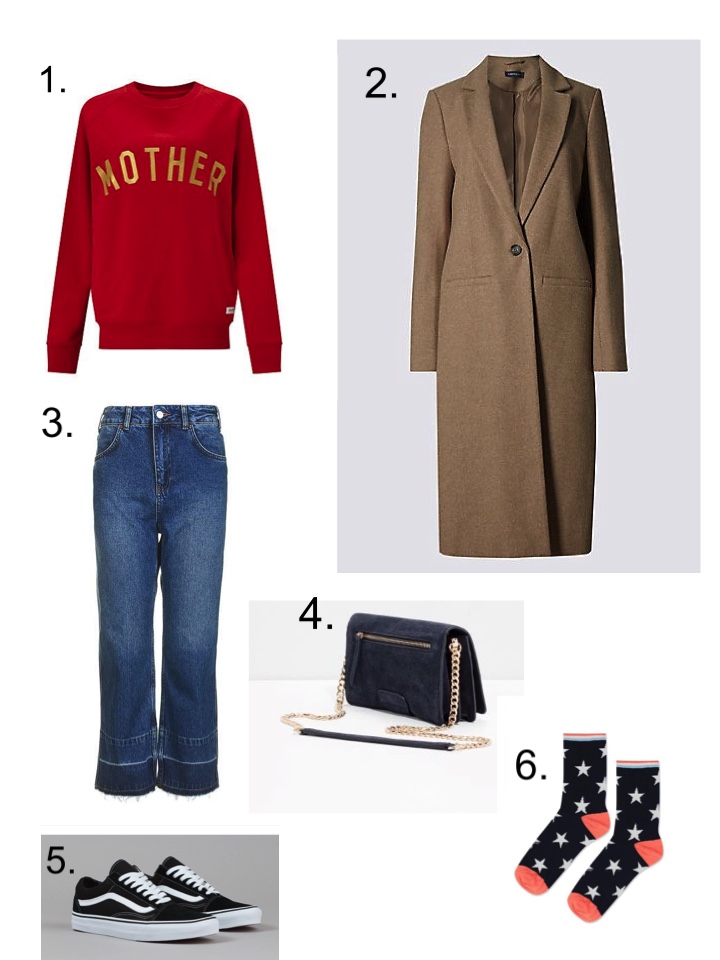 mother sweatshirt topshop jeans vans handbag star print socks