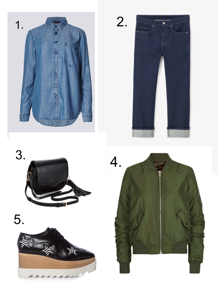 Double Denim, Green Bombere Jacket