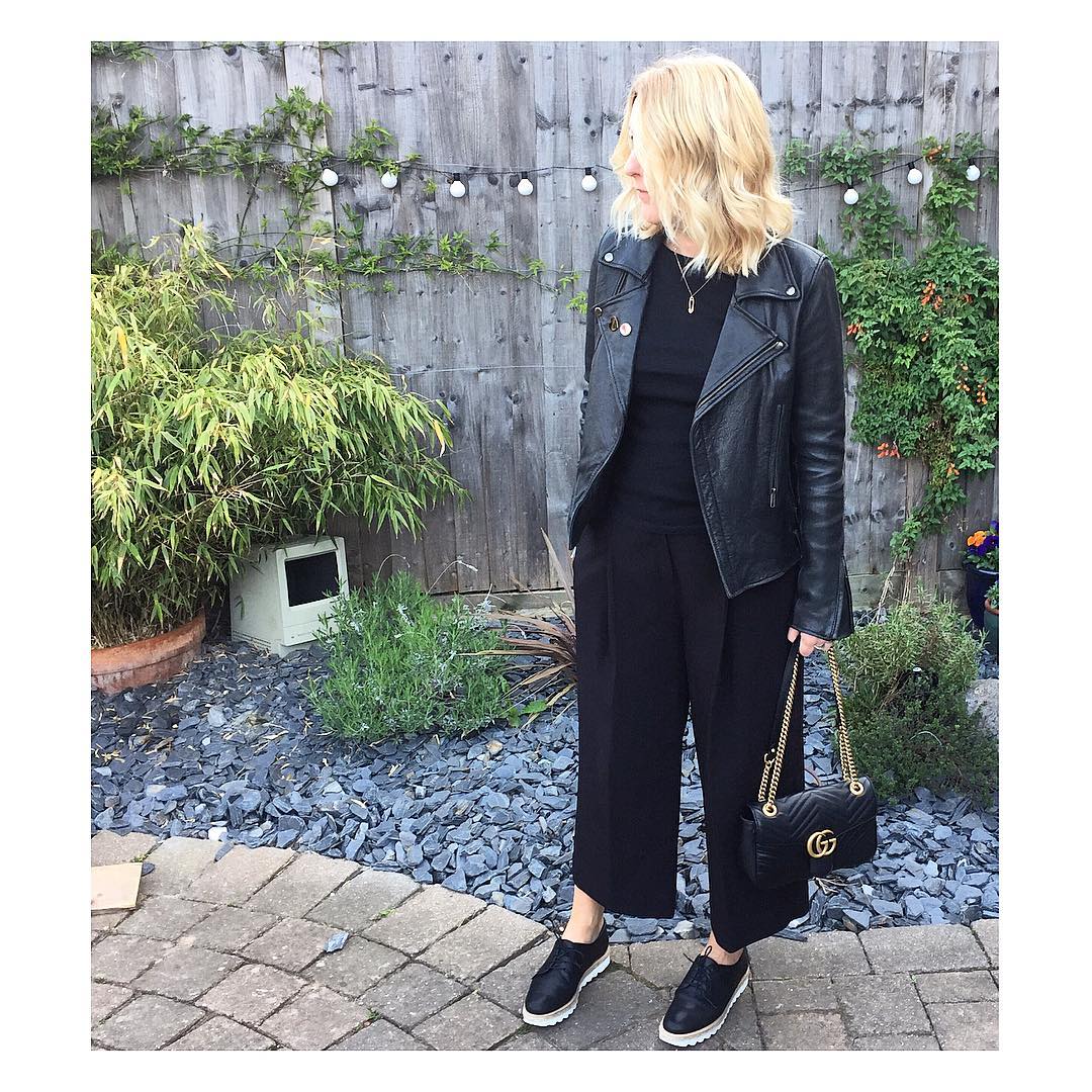 black leather biker jacket 