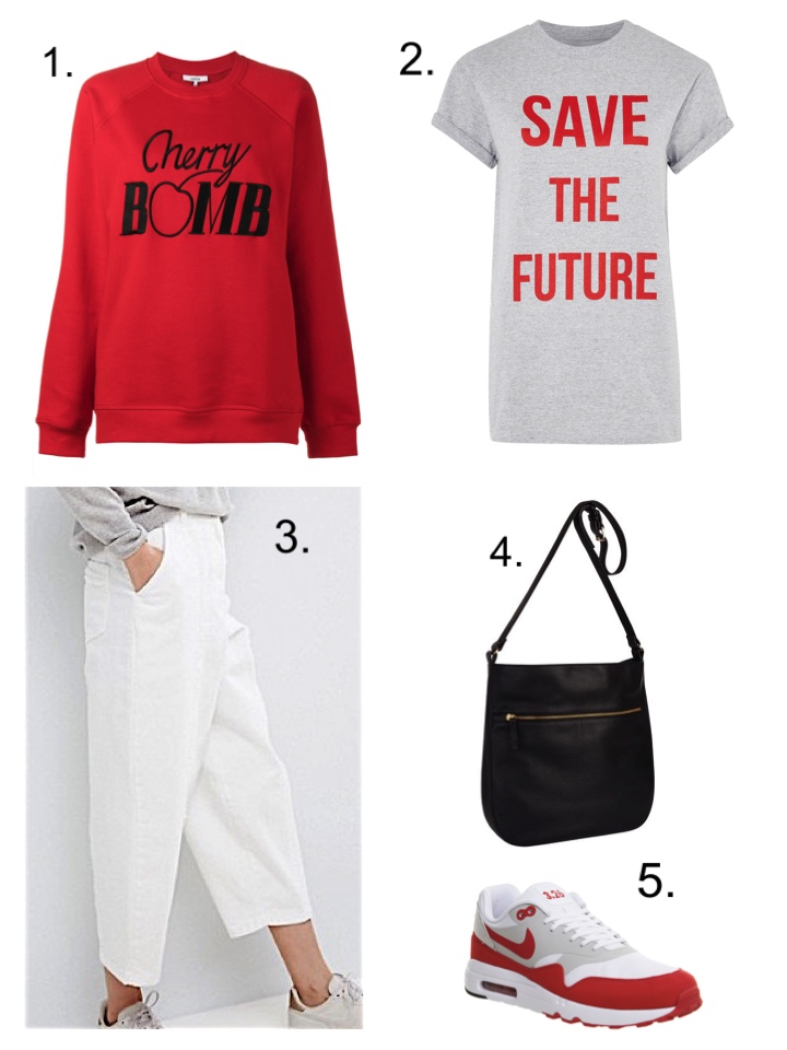 Red Ganni Cherry Bomb Sweatshirt , Nike air Max Trainers 
