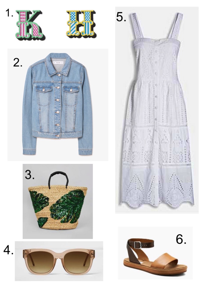 Denim Jacket and Broderie White Midi Dress 