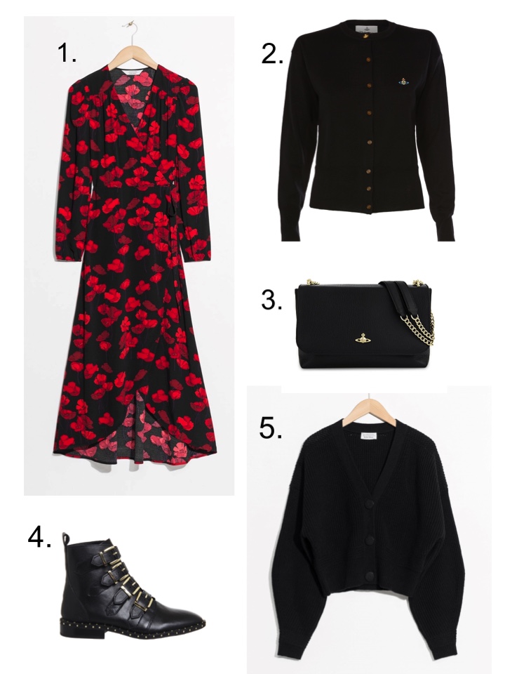 vivienne westwood Cardigan, &Other Stories red floral dress, 