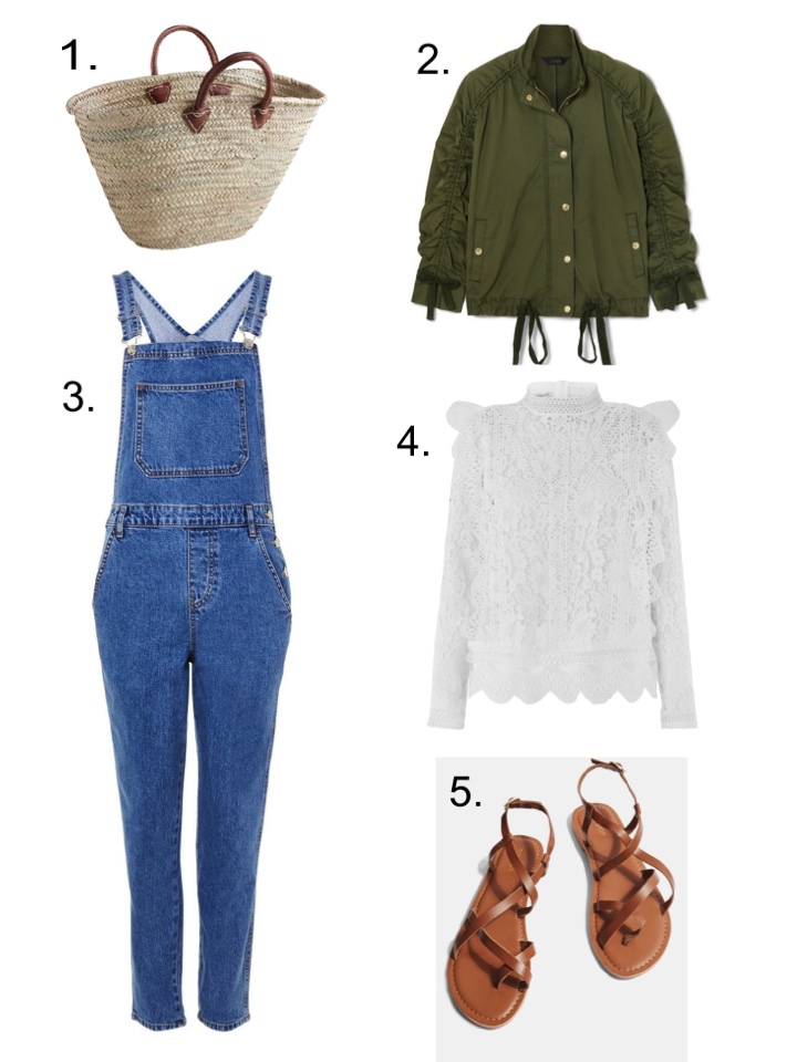 Dungarees Basket Bag Lace Top 