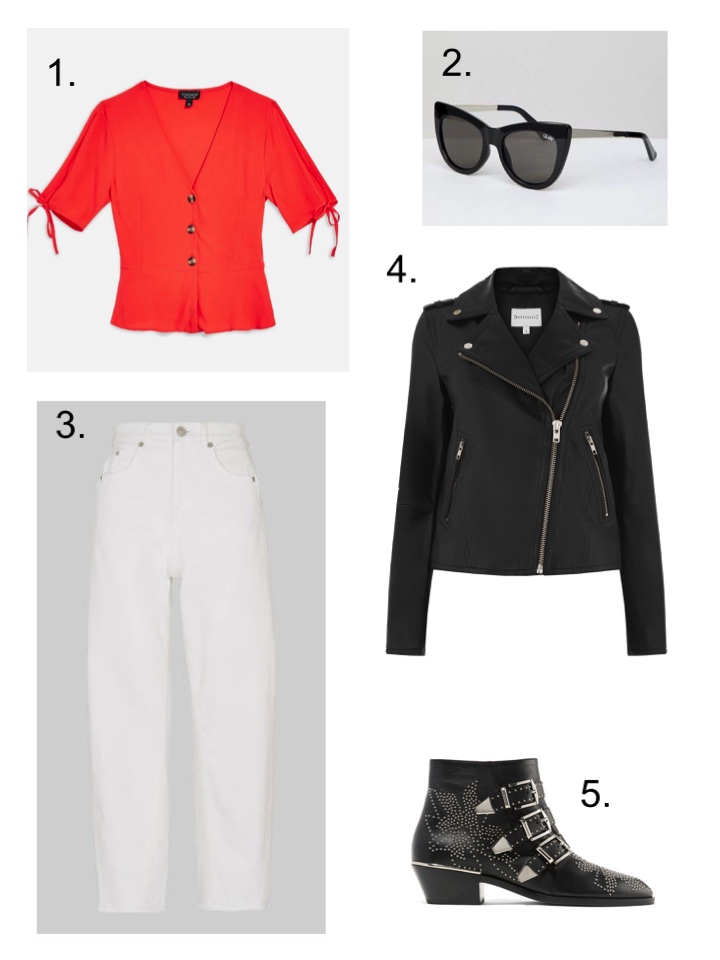wears my Money white jeans biker jacket 