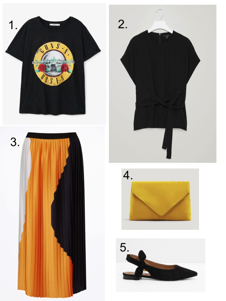 colour block jigsaw guns n roses t shirt 