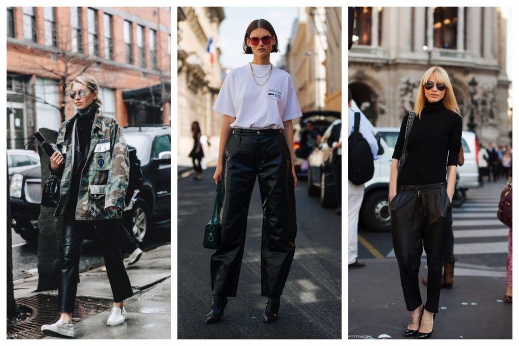 faux leather trusers