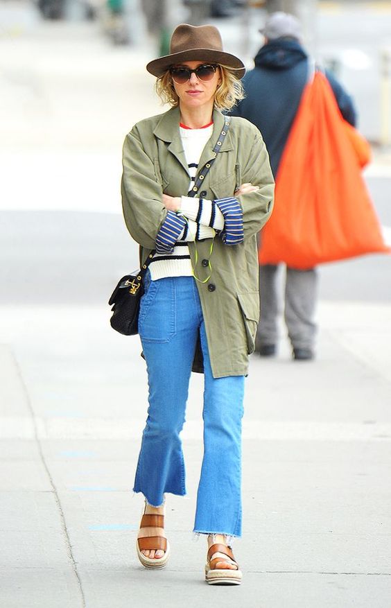 Khaki Jacket and Jeans 