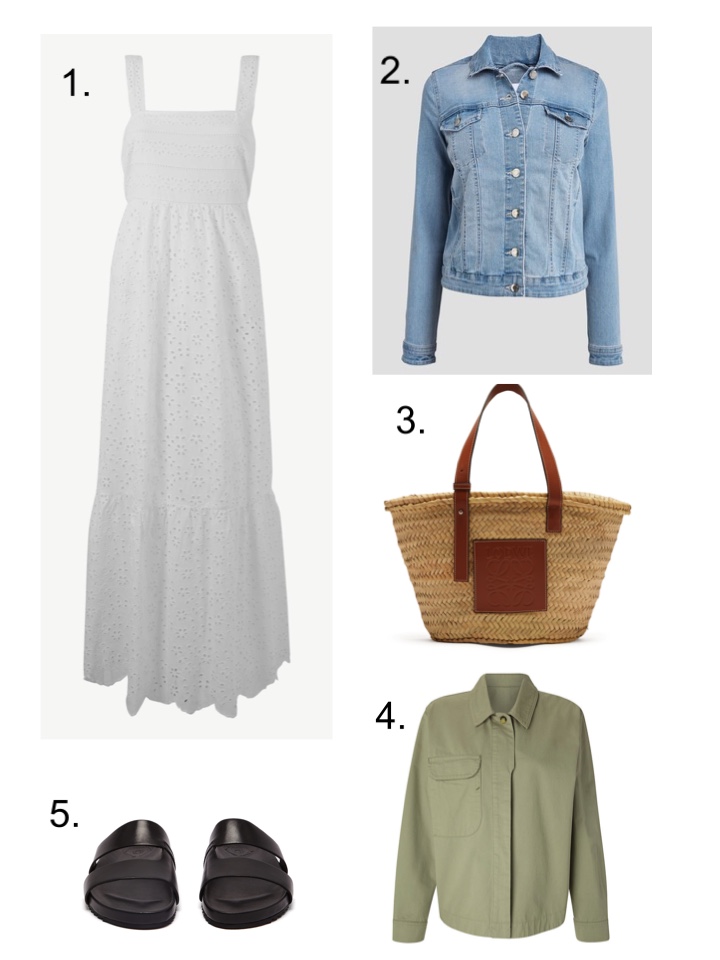 m&S White dress and Denim jacket 