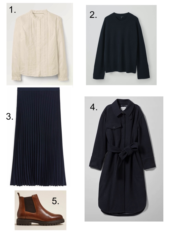 layers skirt, blouse, cashmere 