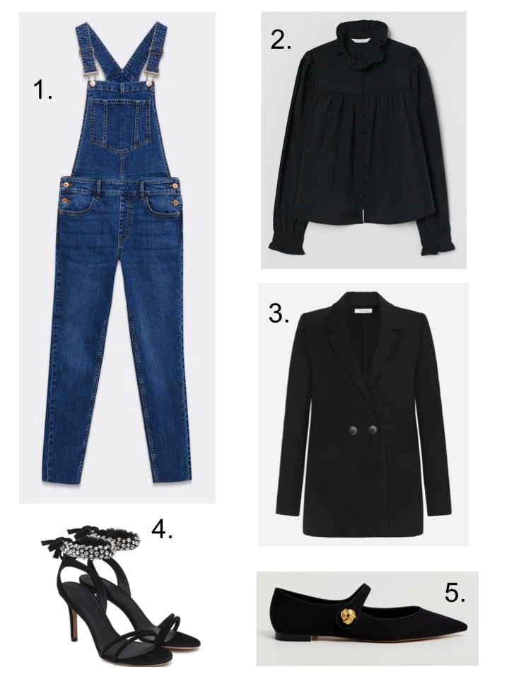 new look dungarees and ballet pumps 