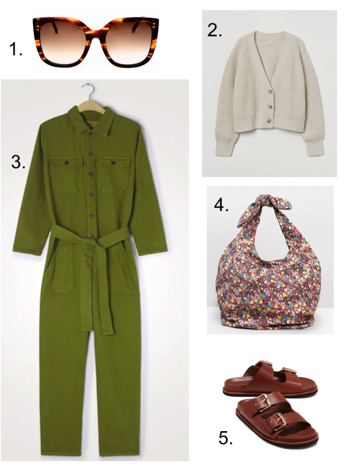 chunky sandals and boilersuit 