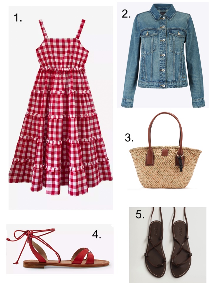 sandals and gingham sundress 