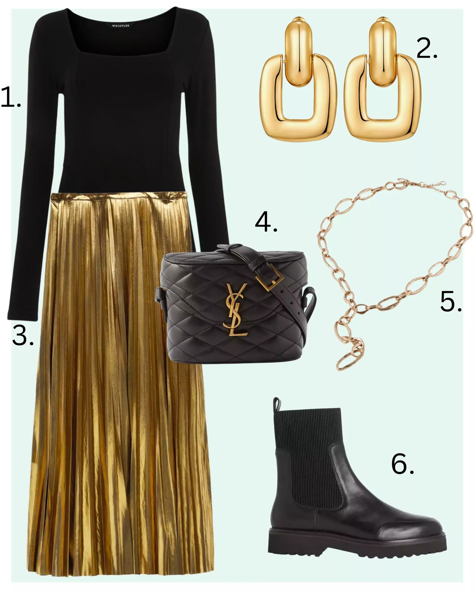 party season outfit ideas, metallic skirt 