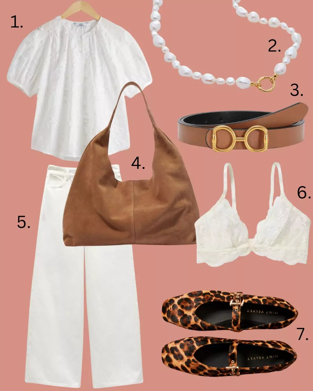 Gucci look, white jeans, tan accessories 