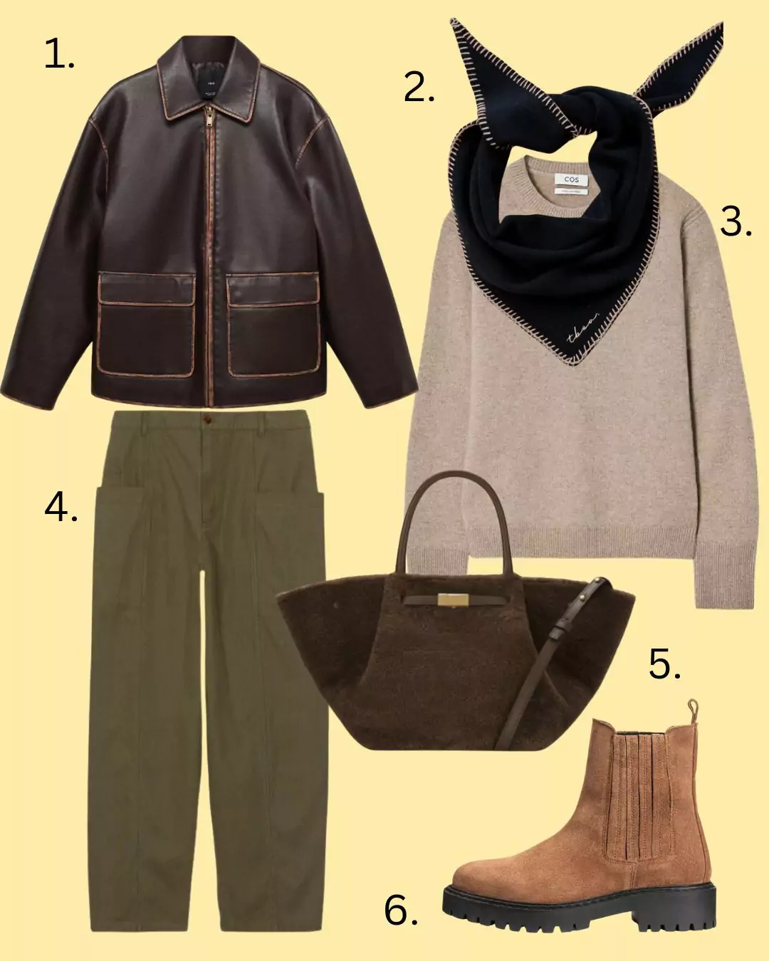 earth tones, chocolate leather jacket 