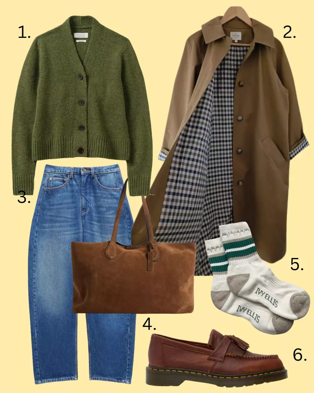earth tones, Sezane trench, brown suede tote bag 