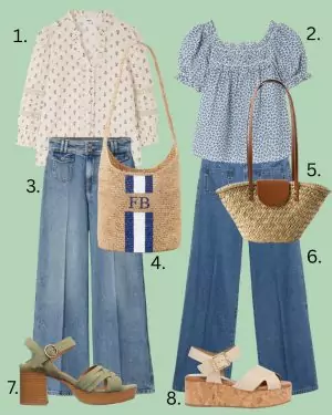 blouses, baskets bags and summer blazers 