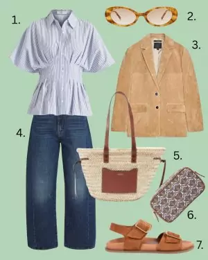 blouses, baskets bags and summer blazers 